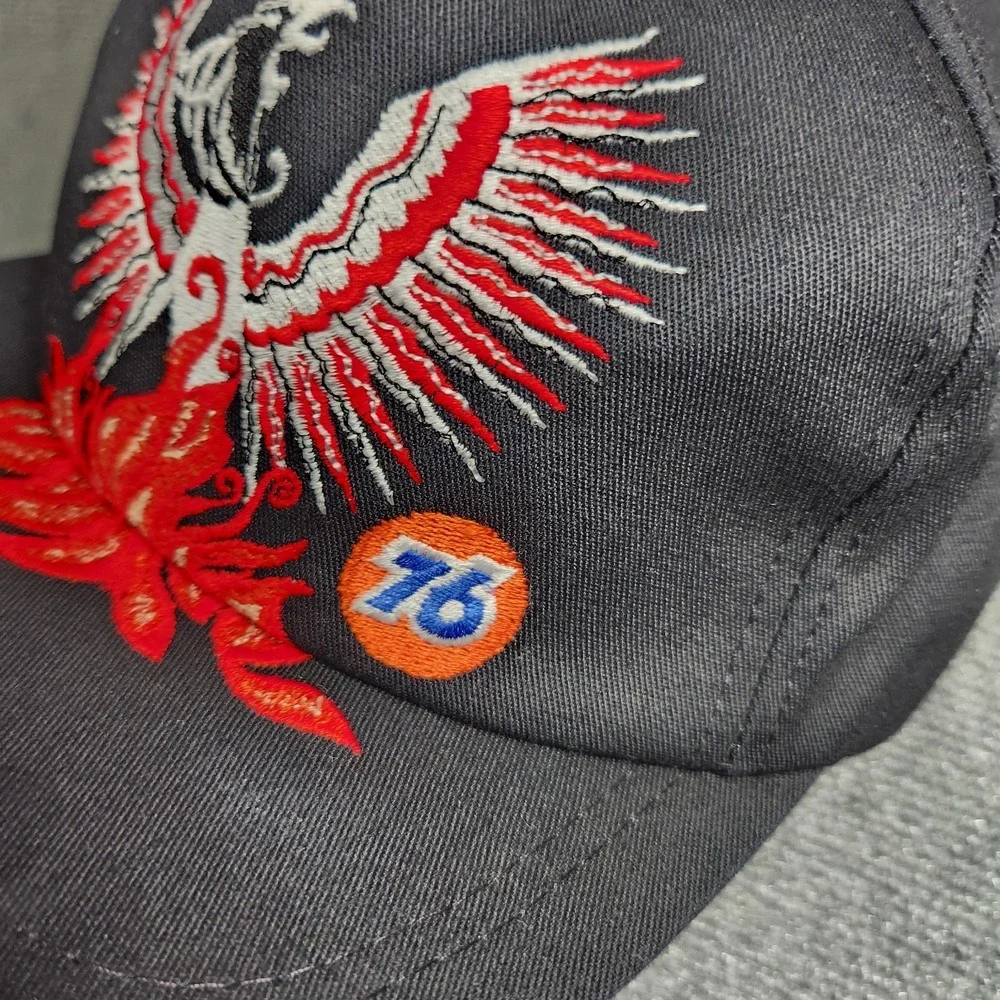 Vintage Racing‎ Snapback Hat Adult Firebird Lubricants 76 Bird Logo 90s Black